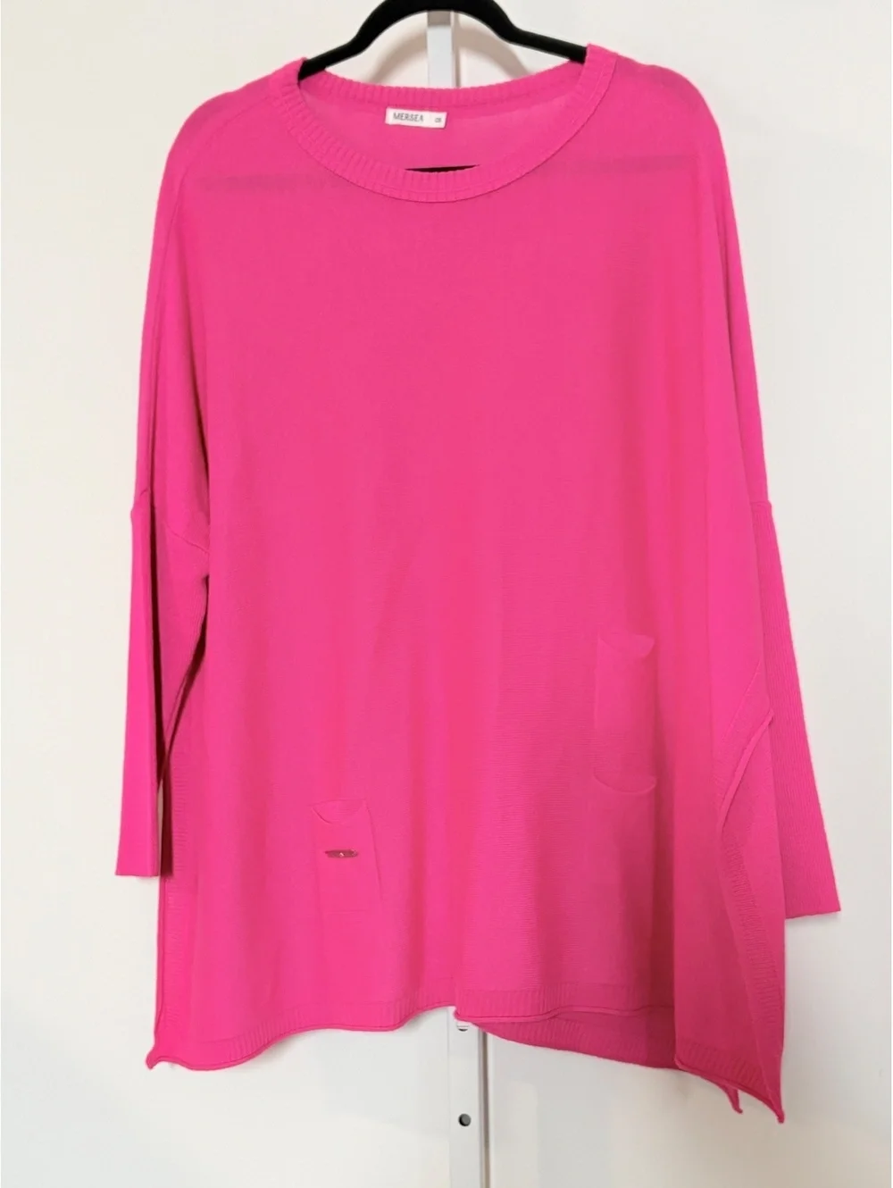 Mersea Women's Oversized Hot Pink Knit Sweater Size OS